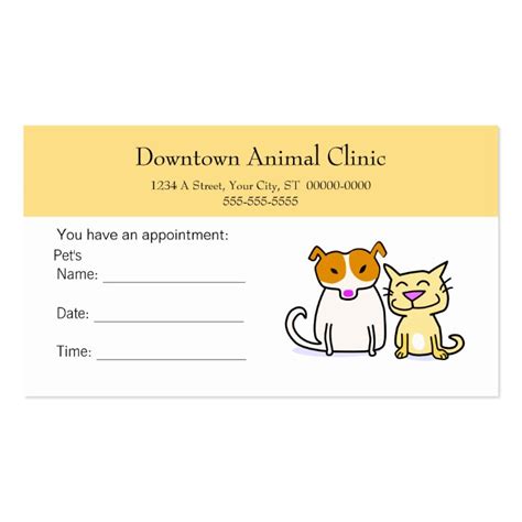 Veterinary Appointment Card | Zazzle