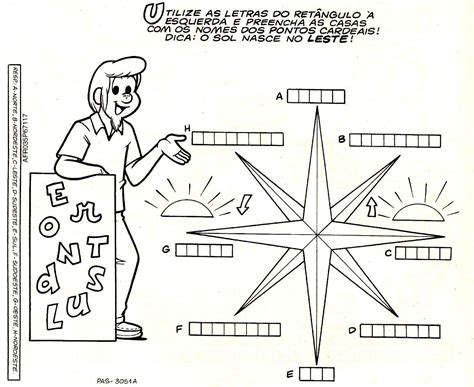 24 Atividades com Pontos Cardeais e Colaterais para Imprimir - Online ...