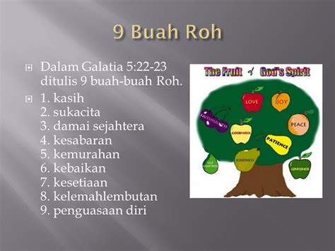 Karya Roh Kudus dalam Buah-buah Roh