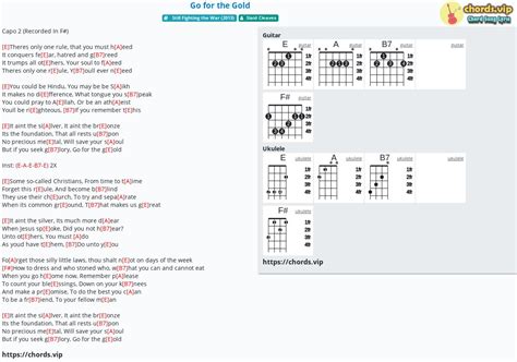 Chord: Go for the Gold - tab, song lyric, sheet, guitar, ukulele | chords.vip