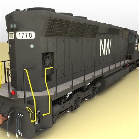 emd sd45 nw locomotive 3d max