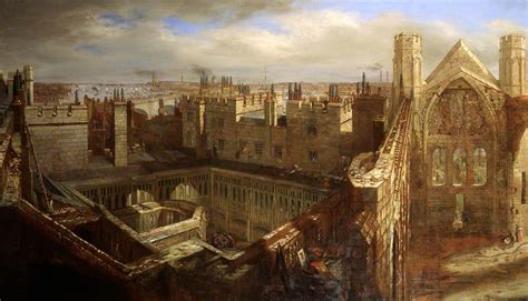 Panorama of the Ruins of the Old Palace of Westminster, 1834 | Art UK