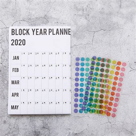 Buy Dot Stickers Planning 2020 Year Wall Decor Agenda Organizer Annual ...