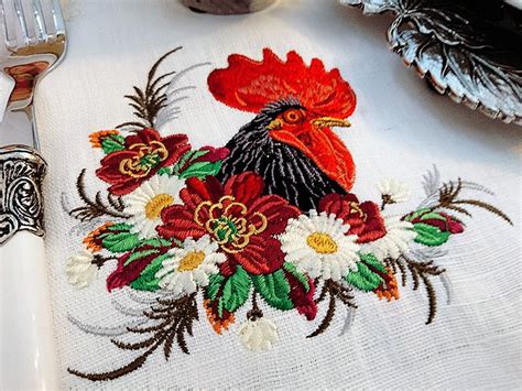 Machine Embroidery Design Rooster 2017 | Flower embroidery designs ...