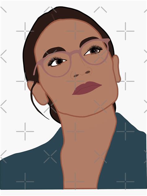 "AOC Head Glasses" Sticker for Sale by Laurenalexc | Redbubble