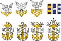 U.S. Navy enlisted officer collar devices - vector image