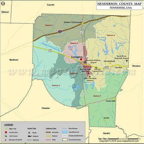 Henderson County Map, TN | Map of Henderson County Tennessee