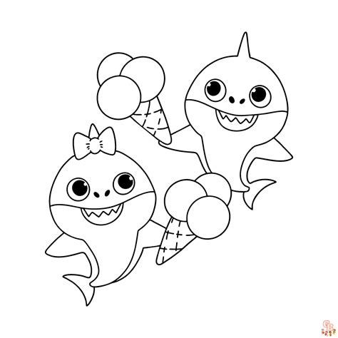 Funny Baby Shark coloring pages for kids - GBcoloring