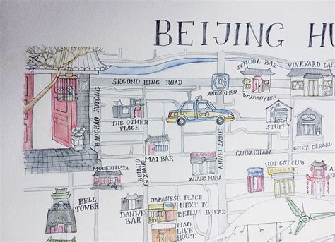 Beijing Hutong Map, Personal Commission on Behance