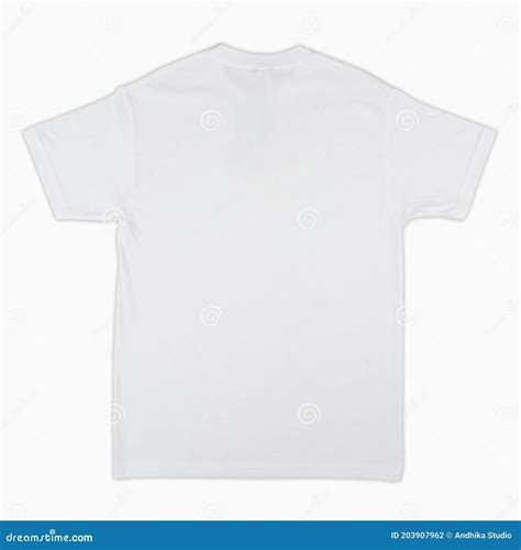 Blank T-shirt Color White Template Back View Isolated on White ...