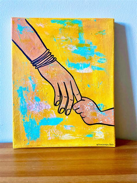 Mom child painting mother child art mother daughter gift | Etsy