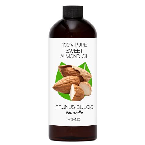 SWEET ALMOND OIL - 100% Pure Cold-Pressed Moisturizing Carrier Oil - 473 mL (16 Oz) - Botanix Health