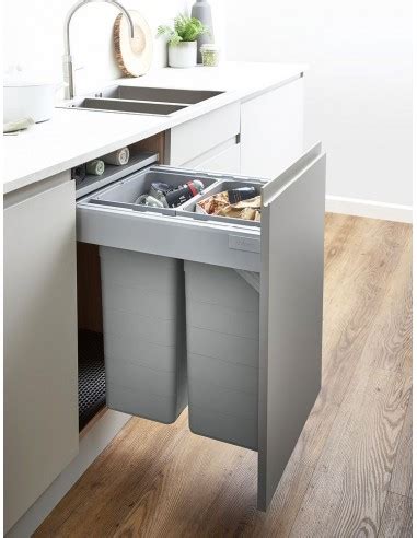 ECO-TOP Blum Runner Kitchen Drawer Waste Bins Orion Grey, Suits 450mm ...