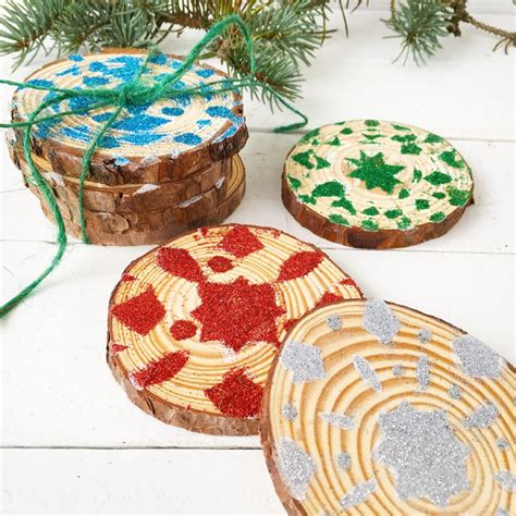 DIY Rustic Snowflake Coasters