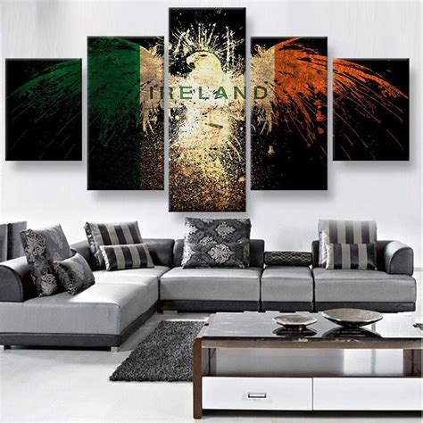 Wall Art 5 Panels canvas prints IRELAND EAGLE canvas painting home ...