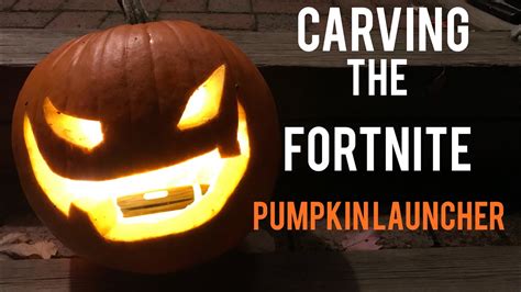 Carving the Fortnite Pumpkin Launcher Face into a Pumpkin! - YouTube