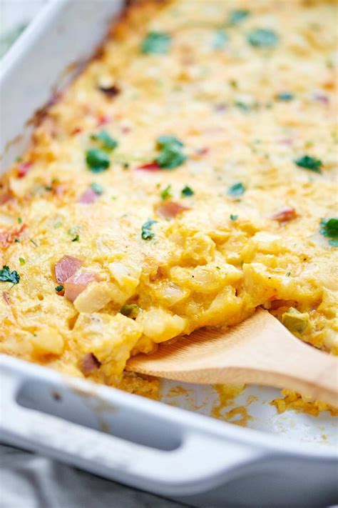 Ham and Cheese Breakfast Casserole Recipe - with Potatoes O'Brien!