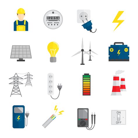 Set of Electricity Icons 452830 Vector Art at Vecteezy