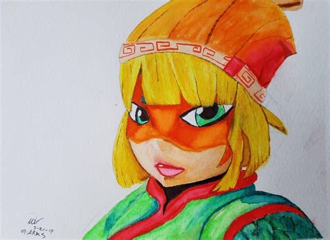 Minmin fan-art I made, not just for ARMS contest, but to try my hand at watercolor! : NintendoSwitch