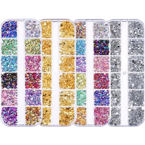 Nail Rhinestones Kit Multi-size Gems Metal Nail Rivets Studs - Etsy