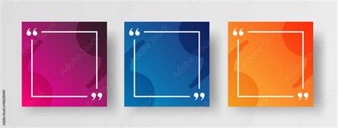 Set of Social Media Post Design Templates for Quotes. Quote Frame Blank Template Set with Copy ...