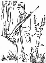 Hunter With Deer Coloring Page  Free Printable Pages sketch template