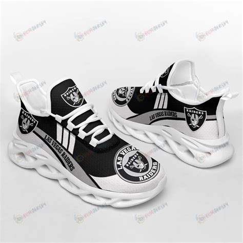 Las Vegas Raiders Team Logo Black And White 3D Max Soul Sneaker Shoes ...