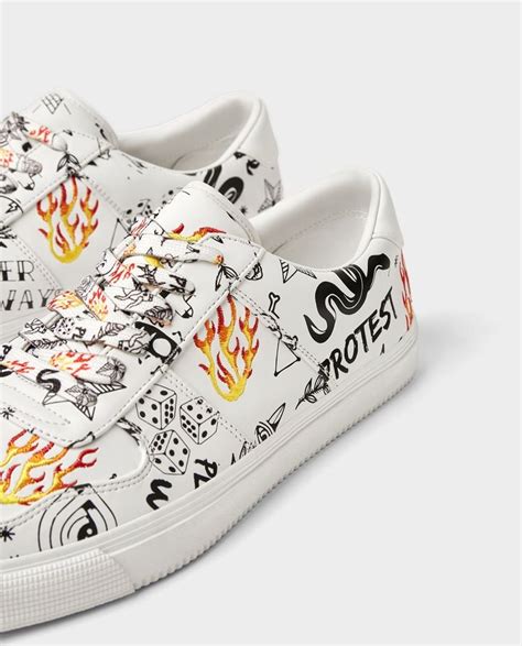 Image 4 of GRAFFITI SNEAKERS from Zara | Sneakers, Custom shoes diy, Diy shoes