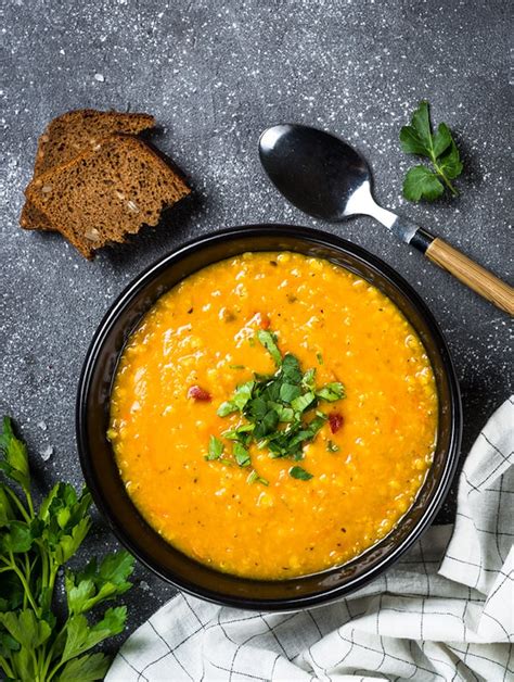 Curry Coconut Red Lentil Soup - The Vegan Atlas