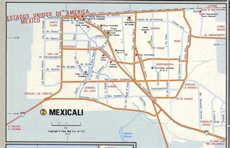 Mexicali city map. Large printable map roads of Mexicali city jpg pdf.