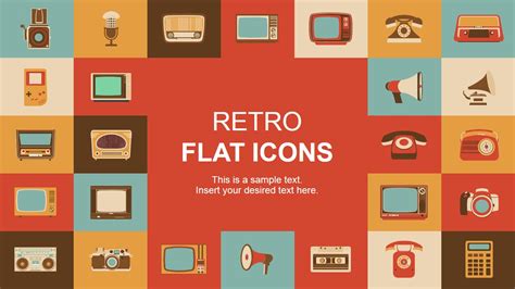 Retro Flat PowerPoint Icons - SlideModel