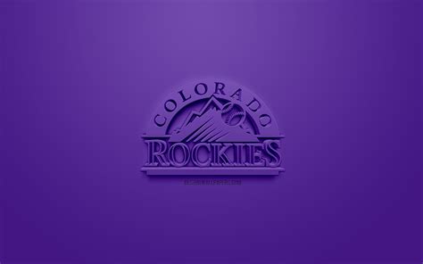 Download wallpapers Colorado Rockies, American baseball club, creative 3D logo, purple ...