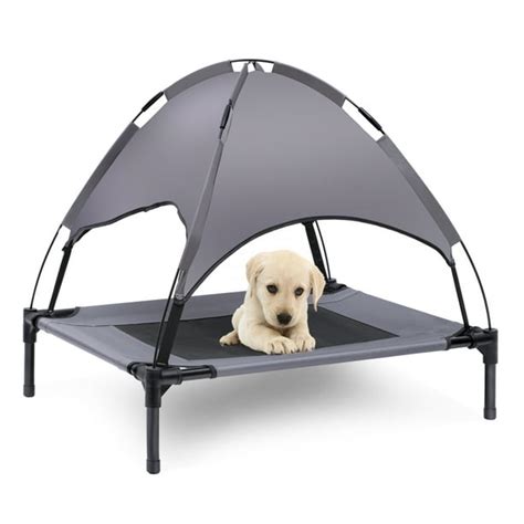 Elevated Dog Bed With Canopy, Outdoor Dog Bed, Pet Canopy With Cot ...