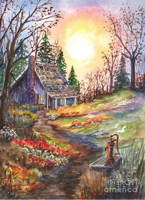 That Old Home In The Woods Painting by Carol Wisniewski - That Old ...fineartamerica.com | old ...