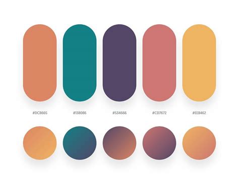 40 Beautiful Color Palettes With Their Similar Gradient Palettes