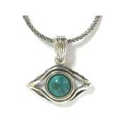 Buy Silver Shablool Turquoise Evil Eye Pendant Necklace | Israel-Catalog.com