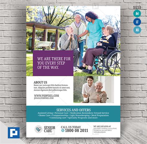 Elderly Home Care Services Flyer - PSDPixel