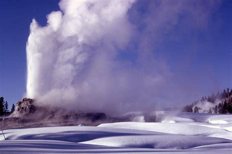 winter, Snow, Nature, Landscape, Yellowstone, Geyser Wallpapers HD ...