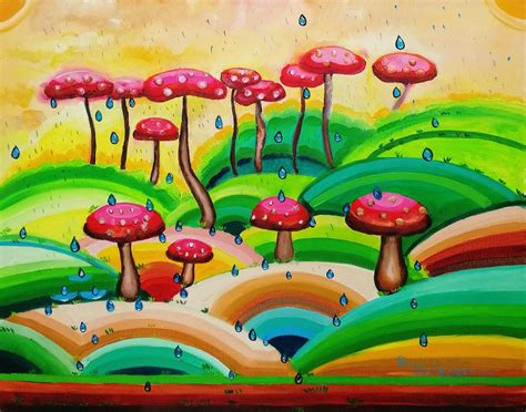 Mushroom Forest Oil Painting By Radosveta Zhelyazkova | absolutearts.com