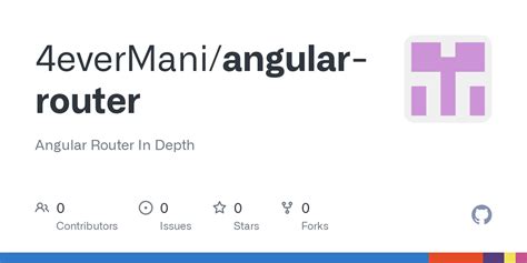 GitHub - 4everMani/angular-router: Angular Router In Depth