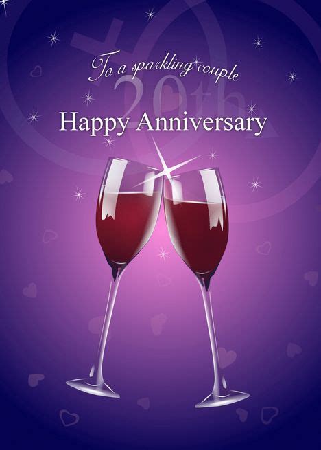 Happy 20th Anniversary Sparkling Wine Toast for Special Couple card in 2020 | Happy 20th ...