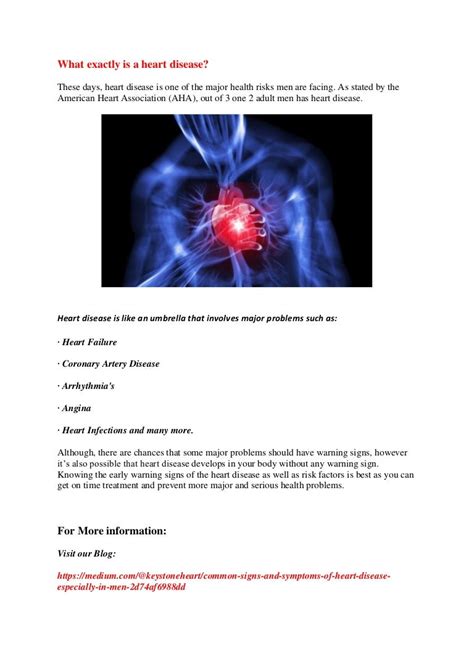 Common Signs and Symptoms of Heart Disease Especially in Men