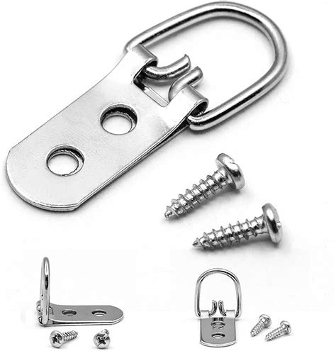 Heavy Duty D-Ring Picture Hangers - 50 Pack - 2 Hole with Screws - Picture Hang Solutions ...