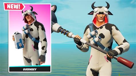 NEW GUERNSEY Skin Gameplay in Fortnite! (COW Skin) - YouTube