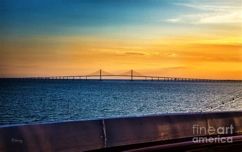 The Sunshine Skyway Bridge at Sunset Photograph by Rene Triay FineArt Photos - Fine Art America