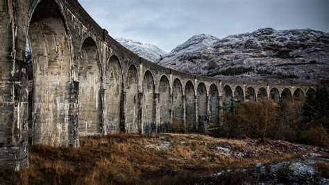 Glenfinnan Viaduct Bridge Near Mountain In Scotland HD Travel Wallpapers | HD Wallpapers | ID #47772