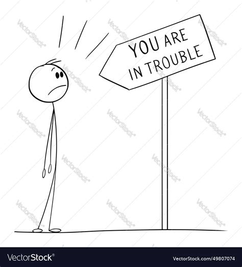 Person or businessman in trouble cartoon stick Vector Image