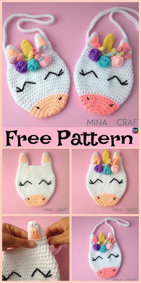 Adorable Crochet Unicorn Purse - Free Pattern - DIY 4 EVER