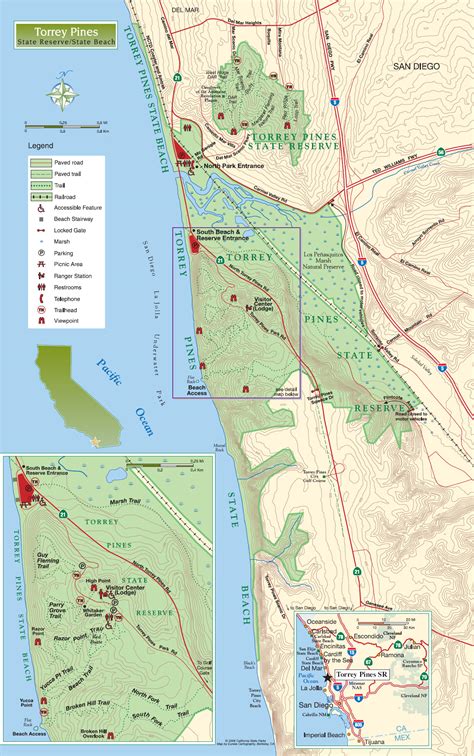 Torrey Pines State Beach and Reserve Map - La Jolla California • mappery