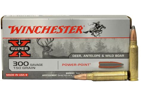 Winchester 300 Savage 150 gr Power-Point JSP Super X 20/Box | Sportsman ...